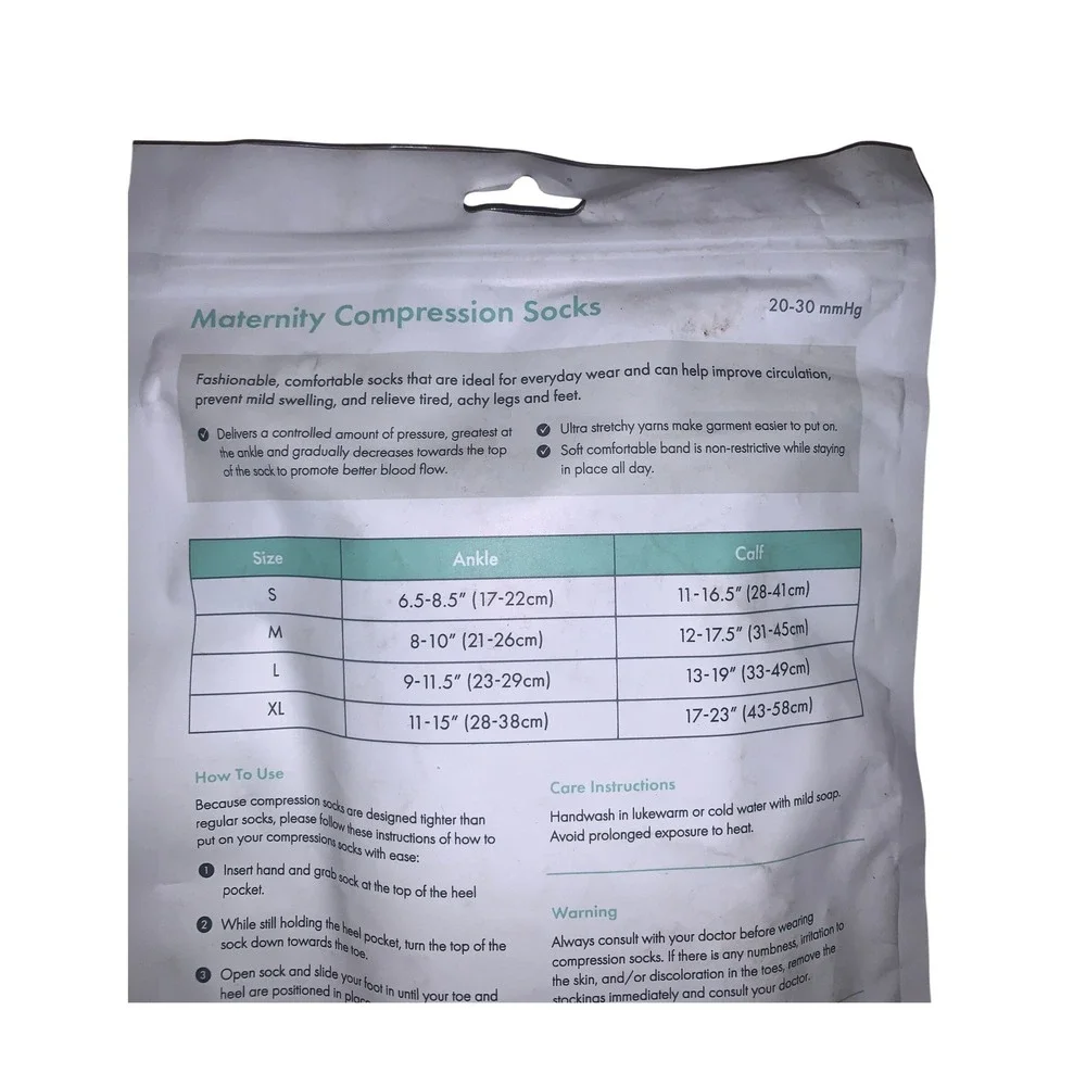 Motif Medical Maternity Compression Socks White/Gray Size‎ Medium